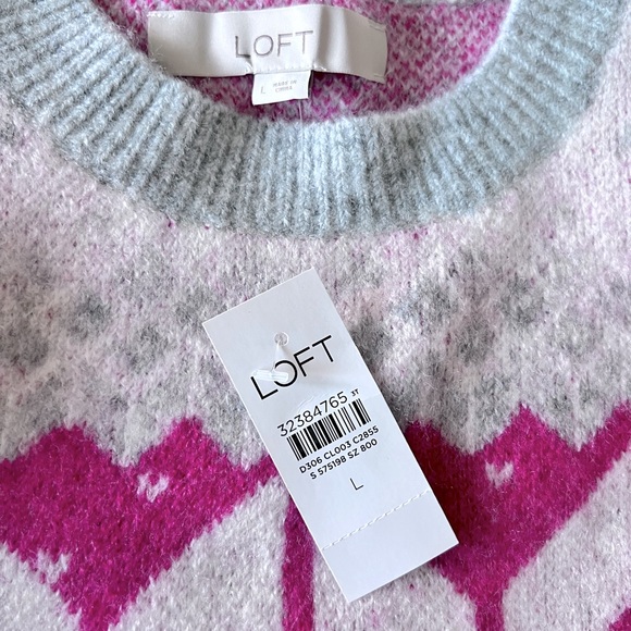 LOFT Crew neck snowflake sweater NWT - Picture 2 of 6